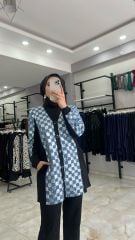 Kot ve pul detaylı takım siyah