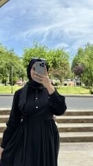 Modal kumaş elbise siyah